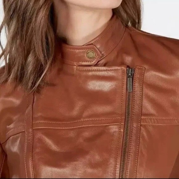 Michael Kors Women's 100% Lambskin
Leather Moto Jacket NWT 250.00 - Picture 3 of 6